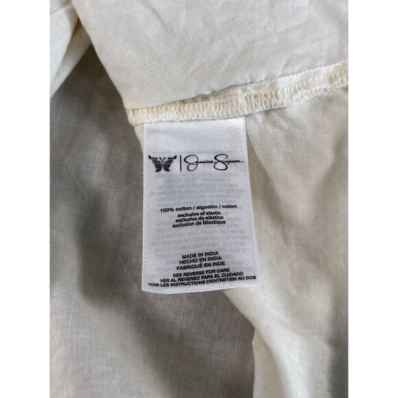 Jessica Simpson Ivory Button-Front Long Sleeve Blouse OX t Womens Top - Picture 5 of 10